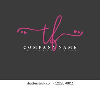 TF Initial handwriting logo vector