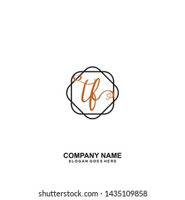 TF Initial handwriting logo vector