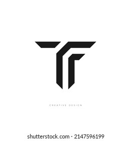 concepto de logotipo de marca de letra inicial de TF
