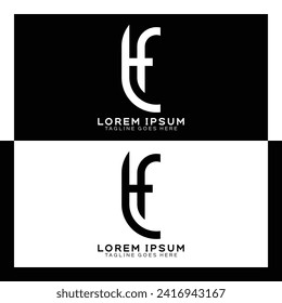 Logo de la letra inicial de TF. Monograma de diseño de patrones T y F de alfabeto