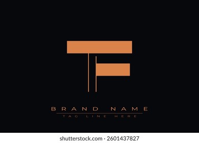 TF initial letter logo design. Letter T and F luxury alphabet letter logo icon template