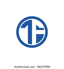 TF initial letters circle business logo blue