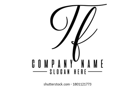 Diseño inicial de logotipo Tf, plantilla de diseño de letra de logotipo Tf