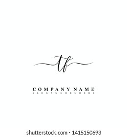 TF Initial luxury handwriting logo vector