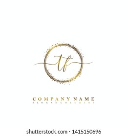 TF Initial luxury handwriting logo vector