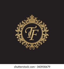 TF initial luxury ornament monogram logo