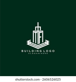 TF initial monogram building logo for real estate