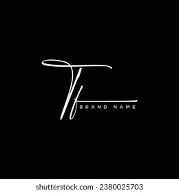 TF letter beauty handwriting vector logo. 