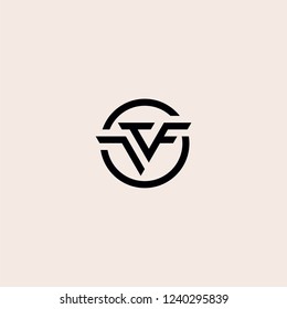 TF letter initial logo FT vector inspiration
