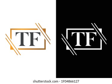 Diseño del logotipo de la carta TF. Vector de icono de letras T F creativas.