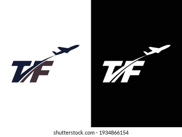 Diseño del logotipo de la carta TF. Vector de icono de letras T F creativas.