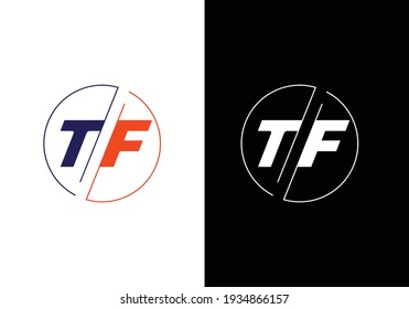 Diseño del logotipo de la carta TF. Vector de icono de letras T F creativas.