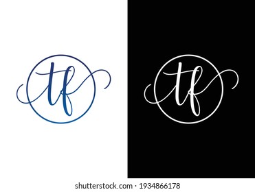 Diseño del logotipo de la carta TF. Vector de icono de letras T F creativas.