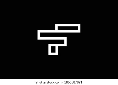 Diseño del logo de la carta TF sobre fondo de lujo. Concepto del logotipo de la letra de la letra del monograma FT. Diseño de iconos TF. Diseño de iconos de letras blancas elegantes y profesionales FT sobre fondo negro. T F