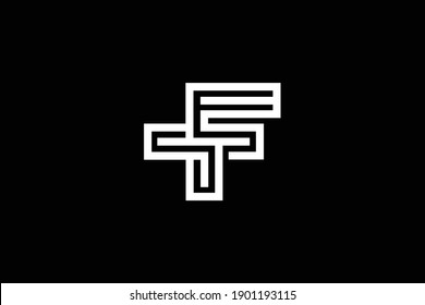 TF letter logo design on luxury background. FT monogram initials letter logo concept. TF icon design. FT elegant and Professional white color letter icon on black background.