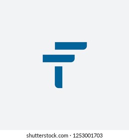 TF letter logo or T F initials design