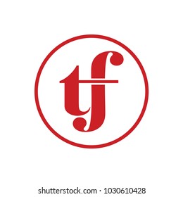 tf letter logo. yf letter logo
