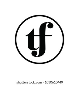 tf letter logo. yf letter logo