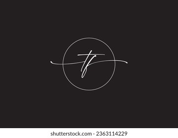 TF letters Initials Monogram logo design