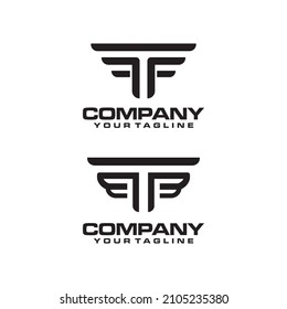 TF-Buchstaben Initialen TF-Flügel-Logo