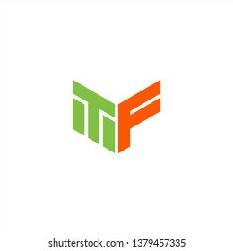 TF Logo Letter Initial With Green and Orange Colors