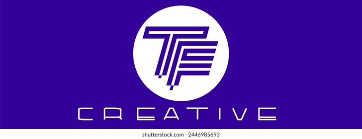 TF logo marketing management serving modern web identity vector icon template