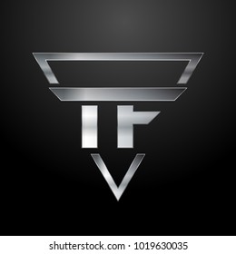 TF Logo, Metal Logo, Silver Logo, Monogram, Polygon