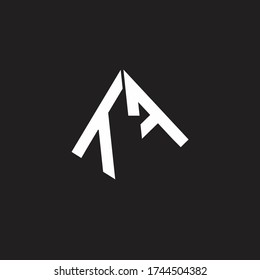 TF Logo monogram with standout triangle shape ribbon design template