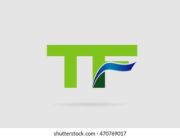 TF Logo. Vector Graphic Branding Letter Element
