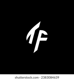 TF monogram esport logo design with cool shape concept in vector
