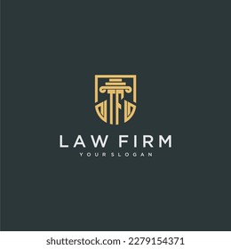 TF monogram initial for lawfirm logo ideas with creative polygon style design