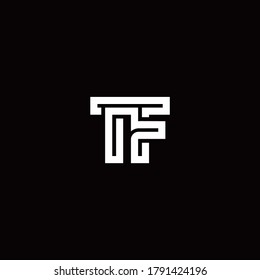 logotipo de monograma TF con plantilla de diseño de línea abstracta