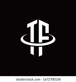 TF-Monogramm-Logo im Hexagon-Stil, umgeben von einem Ring