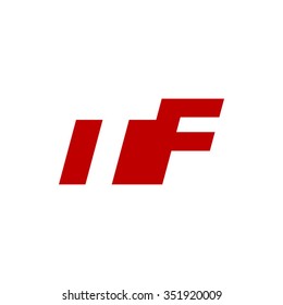 TF negative space letter logo red