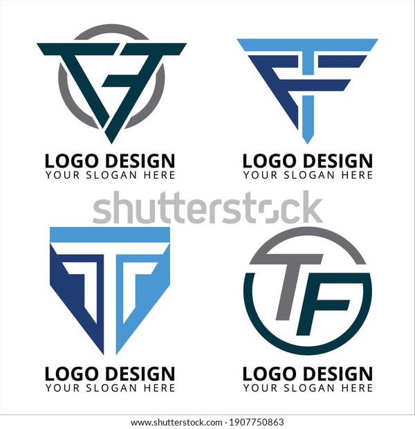 Tf Professional Logo Design Collection Stock Vector (Royalty Free ...