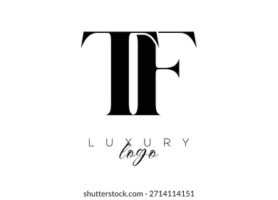 Serieller TF-Buchstabe Monogramm Typografie-Logo für elegante Premium-Branding-Identität