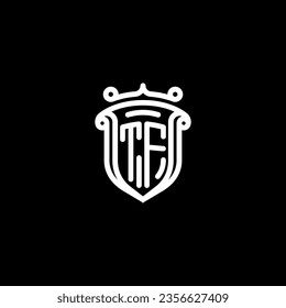 TF shield initial monogram with high quality professional design that will print well