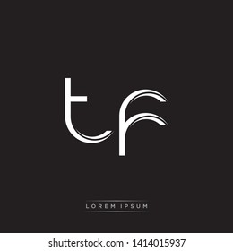 tf t f Logo Initial Letter Split Lowercase Modern Monogram