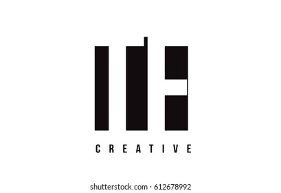 TF T F White Letter Logo Design with Black Square Vector Illustration Template.