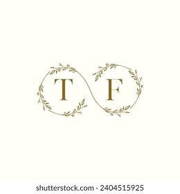 TF wedding infinity in elegant monogram with high quality professional design that will print well