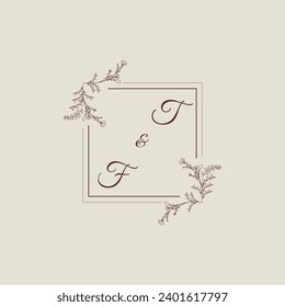 TF wedding line square monogram with high quality professional design that will print well