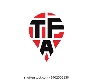 TFA letter location shape logo design