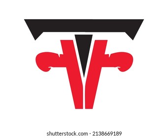 TFF ,FTF logo de boxing icono de diseño vector 
