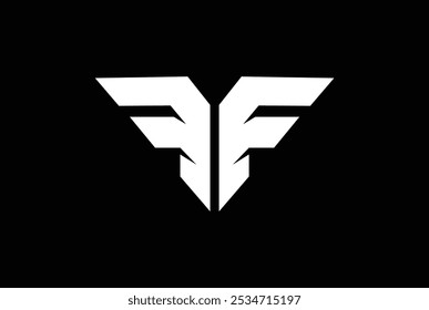 TFF, FTF, FFT triangle logo design, FF, FT, TF, creative logo with black background.