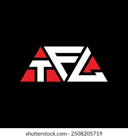 TFL triangle letter logo design with triangle shape. TFL triangle logo design monogram. TFL triangle vector logo template with red color. TFL triangular logo Simple, Elegant, and Luxurious design.