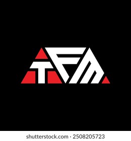 TFM Dreieck Buchstaben Logo Design mit Dreieck Form. TFM Dreieck Logo Design Monogramm. TFM Dreieck Vektor Logo Vorlage mit roter Farbe. TFM-Dreieck-Logo Einfaches, elegantes und luxuriöses Design.