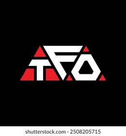 TFO Dreieck Buchstaben Logo Design mit Dreieck Form. TFO Dreieck Logo Design Monogramm. TFO Dreieck Vektor Logo Vorlage mit roter Farbe. TFO Dreieckslogo Einfaches, elegantes und luxuriöses Design.