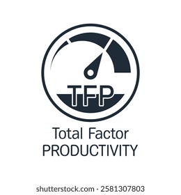 TFP, TOTAL FACTOR PRODUCTIVITY. Efficiency coefficient .Vector linear icon isolated on white background.