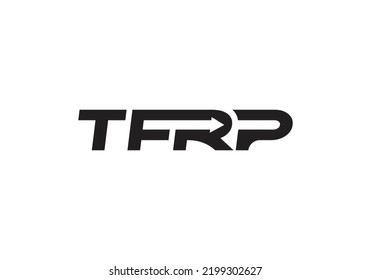 TFRP Right Arrow Direction Initials Letter tfrp Logo Design Vector Template t f r p Letter Logo Design