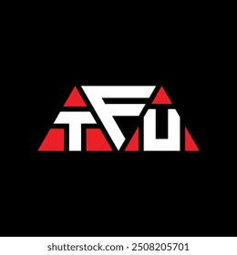 TFU triangle letter logo design with triangle shape. TFU triangle logo design monogram. TFU triangle vector logo template with red color. TFU triangular logo Simple, Elegant, and Luxurious design.